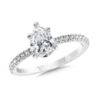 Radiant Moments Lab-Created Emerald-Cut Solitaire Hidden Halo Engagement Ring