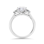 Radiant Moments Lab-Created Emerald-Cut Solitaire Hidden Halo Engagement Ring