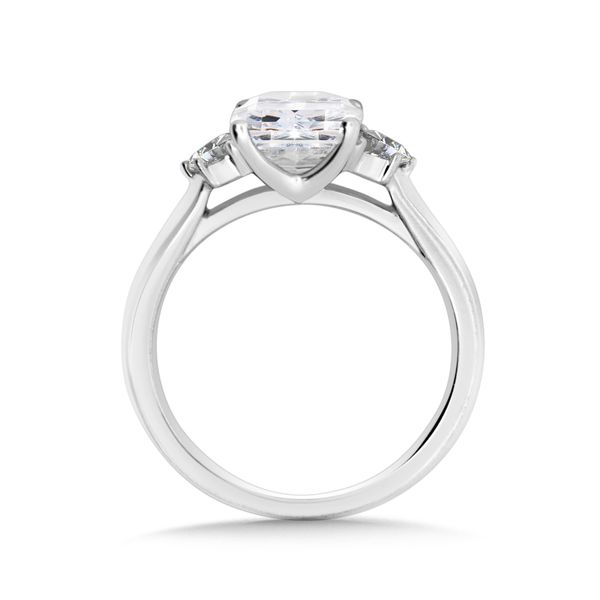 Radiant Moments Lab-Created Emerald-Cut Solitaire Hidden Halo Engagement Ring