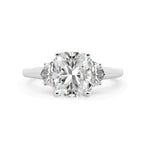 Radiant Moments Lab-Created Emerald-Cut Solitaire Hidden Halo Engagement Ring