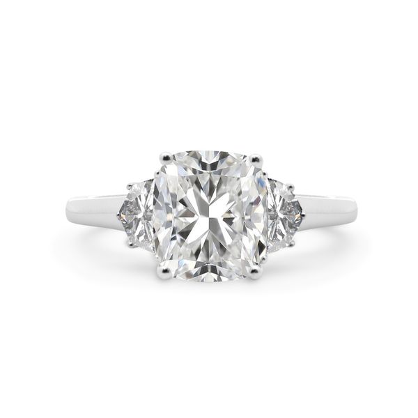 Radiant Moments Lab-Created Emerald-Cut Solitaire Hidden Halo Engagement Ring
