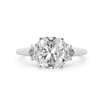 Radiant Moments Lab-Created Emerald-Cut Solitaire Hidden Halo Engagement Ring