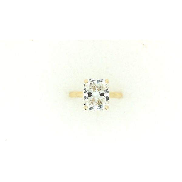 Radiant Moments Lab-Created Emerald-Cut Hidden Halo Engagement Ring