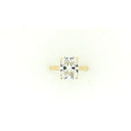 Radiant Moments Lab-Created Emerald-Cut Hidden Halo Engagement Ring