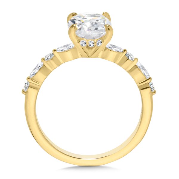 Radiant Moments Lab-Created Pear-Cut Hidden Halo Engagement Ring
