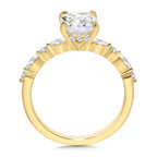 Radiant Moments Lab-Created Pear-Cut Hidden Halo Engagement Ring