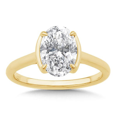 Radiant Moments Lab-Created Oval-Cut Halo Engagement Ring