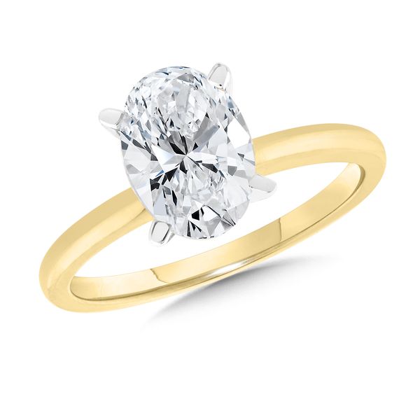 Radiant Moments Lab-Created Straight Diamond Collar Engagement Ring