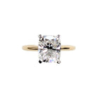 Radiant Moments Lab-Created Pear-Cut Solitaire Hidden Halo Engagement Ring