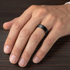 7MM Tungsten Carbide Ring - Brushed Finish and Step Edge