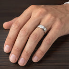 8MM Tungsten Carbide Ring - Satin Finish Center and Bevel Edge
