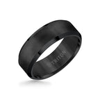 8MM Tungsten Carbide Ring - Satin Center and Bevel Edge