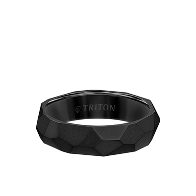 6MM Black Titanium Faceted Shell and Gold Sleeve