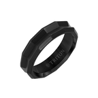6MM Titanium Ring with Faceted Beveled Edge and Sandblasted Finish