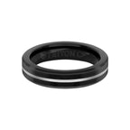 5MM Tungsten Carbide Ring - Ceramic C8 Inlay with Center Line and Broken Edge