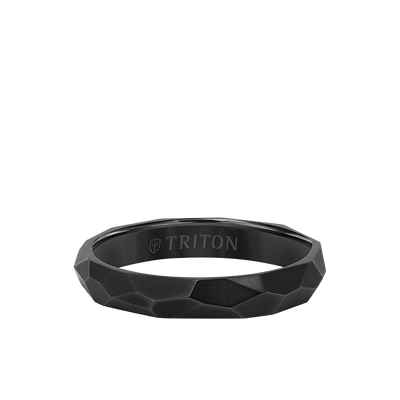 4MM Titanium Ring with Faceted Brushed Finish
