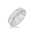 7MM Men's Classic Wedding Band - Swiss Cut Engraved Design with Milgrain and Round Edge