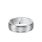 7MM Men''s Wedding Band - Wire Finish and Rope Edge