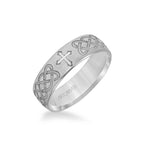 6.5MM Men's Wedding Band - Brush Finish with Cross and Infinity Design Center
