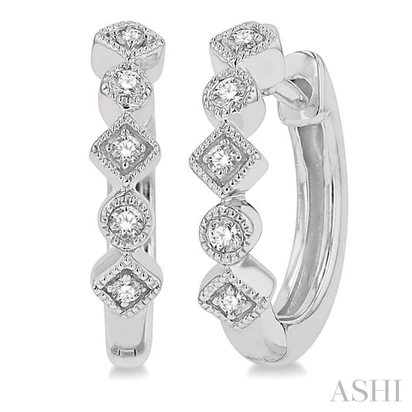 Radiant Moments Shared-Prong Lab-Created Diamond Hoop Earrings