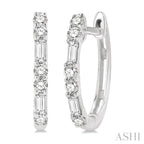 Radiant Moments Shared-Prong Lab-Created Diamond Hoop Earrings