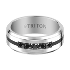 8MM Tungsten Black Sapphire Band