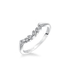Corinne Contemporary Diamond Petal and Polished Curved Wedding Band