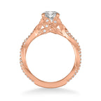 Freesia Contemporary Side Stone Floral Diamond Engagement Ring