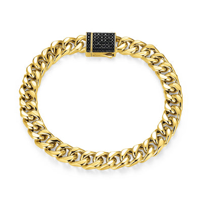 UB0119 - Links Genuine Black Sapphire Cuban Chain Bracelet