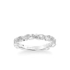 Stackable Band with Diamond and Milgrain Floral Design