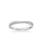 Stackable Band with Diamond and Polished "X" Design