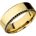 14K Yellow Gold with Hammer , Polish Finish