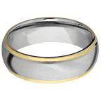 14K White Gold with Satin , Polish Finish and 14K Yellow Gold Inlay