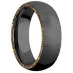 Zirconium with Bead Finish and Alaskan Gold Nugget Inlay