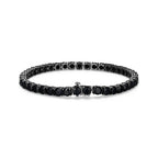 UB24B - Basic Gunmetal Sterling Silver and Black Sapphire Bracelet
