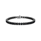 UB24B - Basic Gunmetal Sterling Silver and Black Sapphire Bracelet