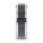 AZTEC Mahogany Inlaid Tungsten Carbide Ring with Polished Beveled Edges – 8mm