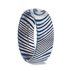 EARL Blue Domed Brushed Damascus Steel Men’s Wedding Band with Vivid Etched Design - 6mm & 8mm - Thorsten Rings
