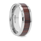 PRESLEY Tungsten Carbide Ring with Rich Cocobolo Wood Inlay – 8mm - Thorsten Rings