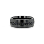 TALON Black Titanium Ring with Black Sapphires - 6mm - 8mm