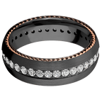 Zirconium with Satin Finish and 14K Rose Gold Inlay