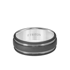 8MM Mens Grey Tungsten Wedding Ring