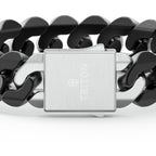 8" On-Trend Cuban Link Black Ceramic Bracelet with 15MM Links and Sterling Silver Clasp
