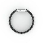 8" On-Trend Cuban Link Black Ceramic Bracelet with 15MM Links and Sterling Silver Clasp