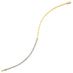 This exquisite yellow gold bracelet merges classic design with a touch of modernity. Seamlessly connecting polished links with a row of radiant diamonds, it shimmers with unmatched charm.