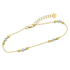 14Kt White Yellow Gold Diamond 1/10Ctw Bracelet