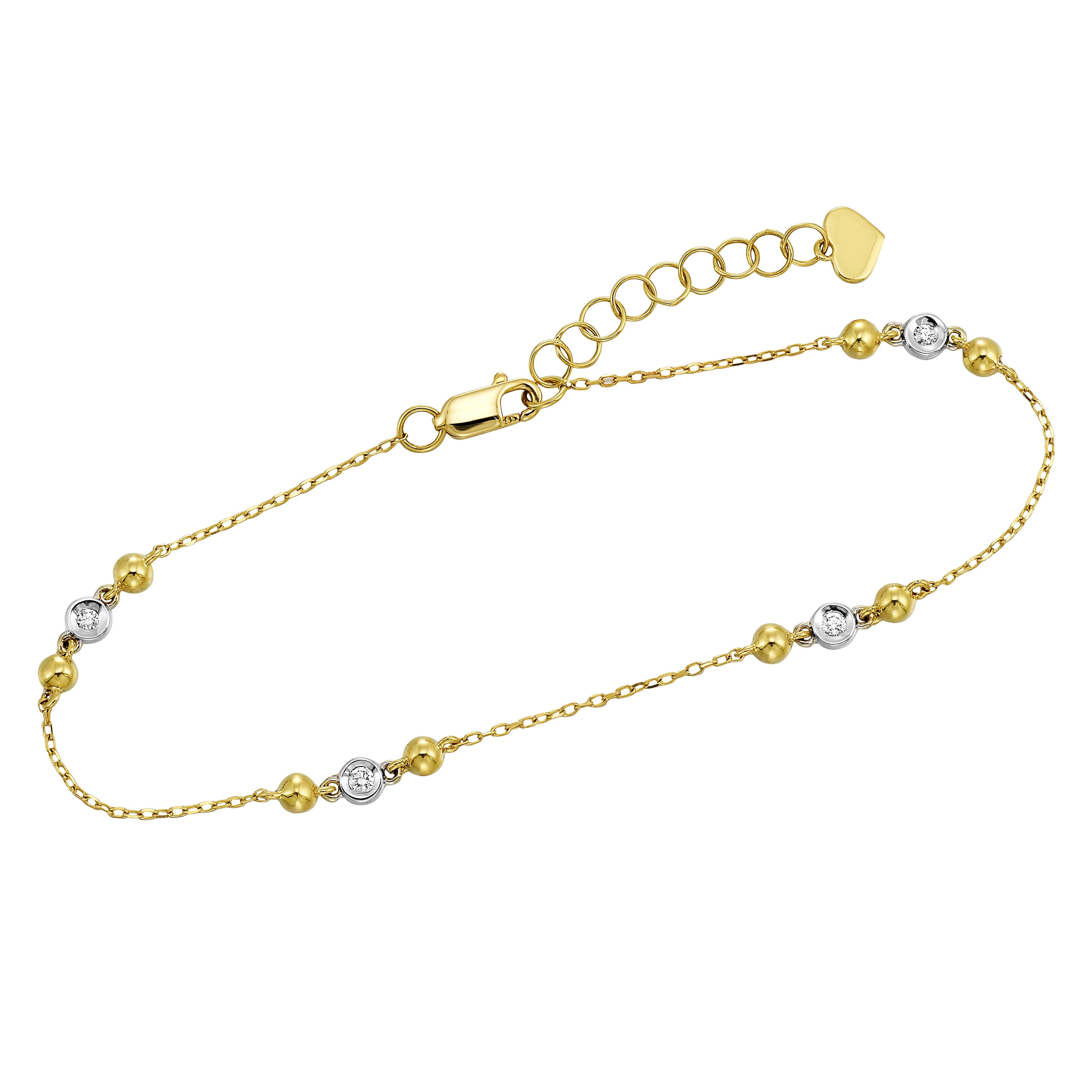 14Kt White Yellow Gold Diamond 1/10Ctw Bracelet