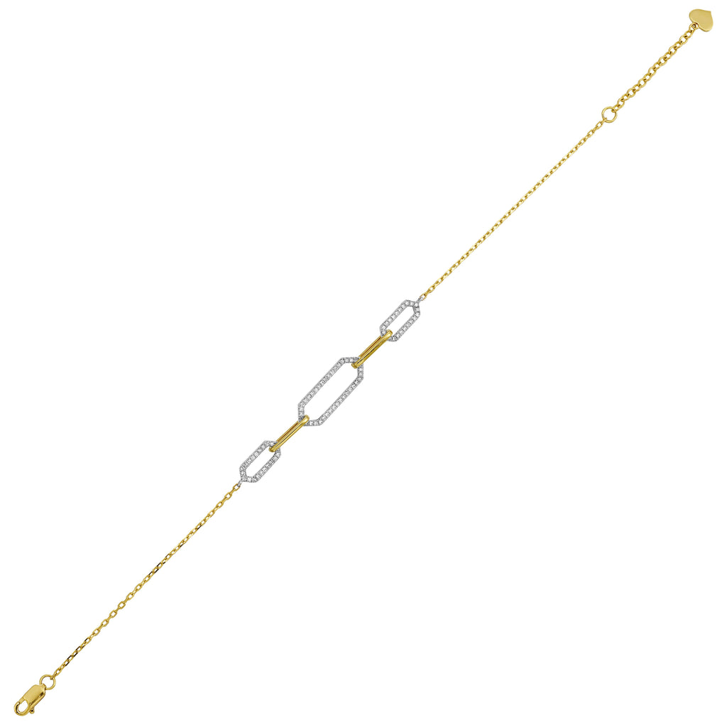 14Kt White Yellow Gold Diamond 1/5Ctw Bracelet