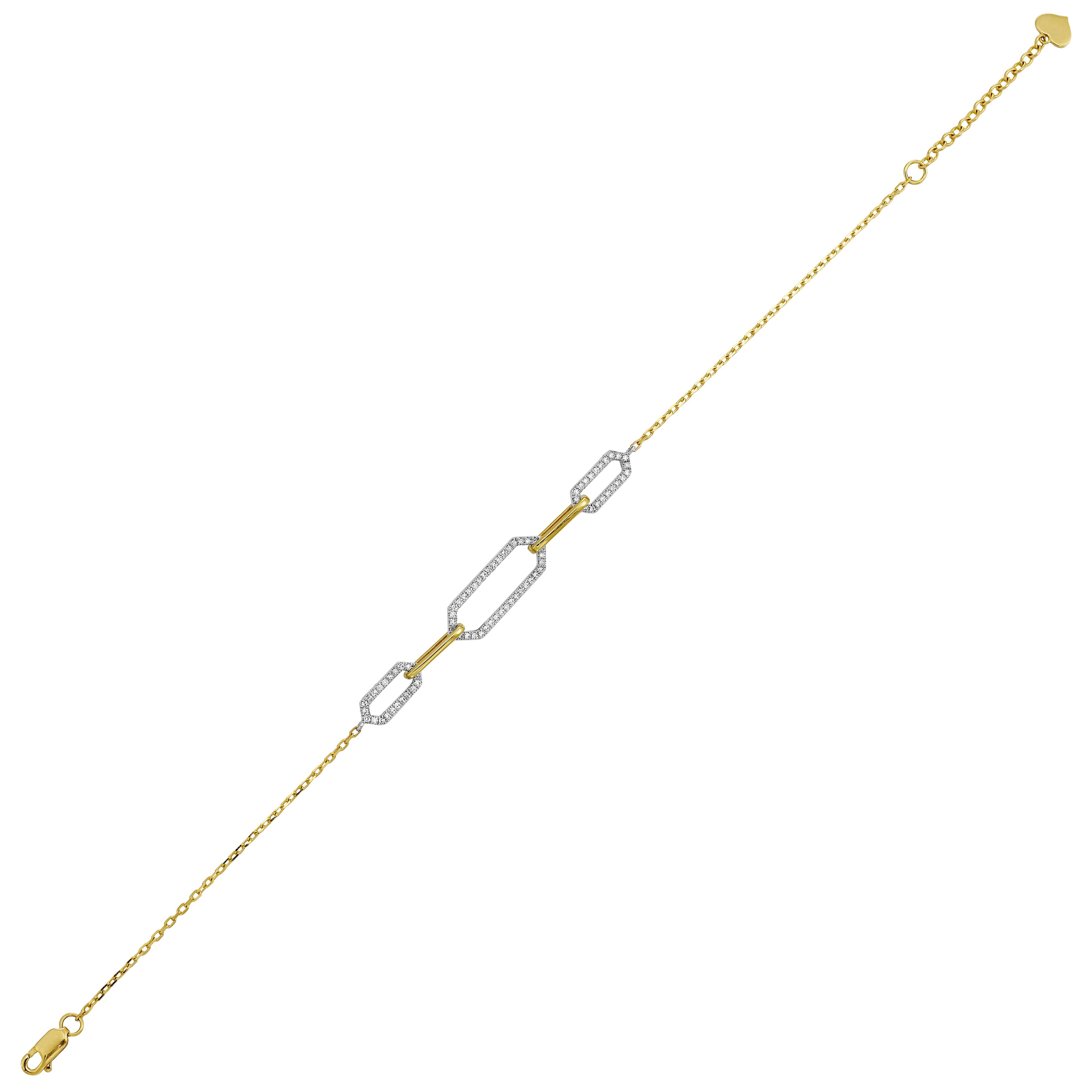 14Kt White Yellow Gold Diamond 1/5Ctw Bracelet