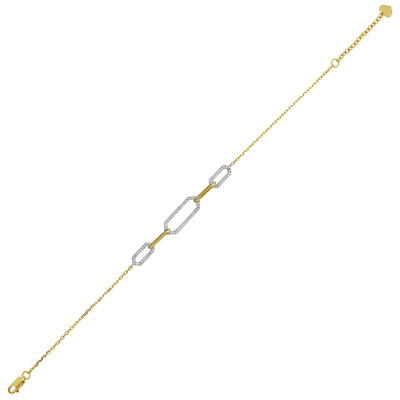 14Kt White Yellow Gold Diamond 1/5Ctw Bracelet